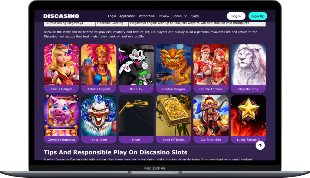 Главная страница крипто казино Discasino